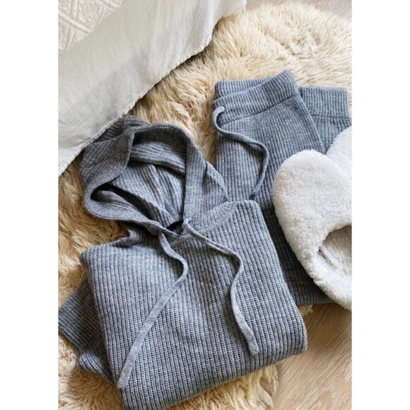 Jenni Kayne Wool Alpaca Knit Set Women Heather Gray Size M A001059